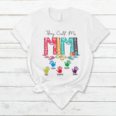 Lofaris They Call Me Mimi Kids Hands Mothers Day T-Shirt