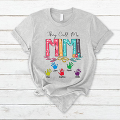 Lofaris They Call Me Mimi Kids Hands Mothers Day T-Shirt