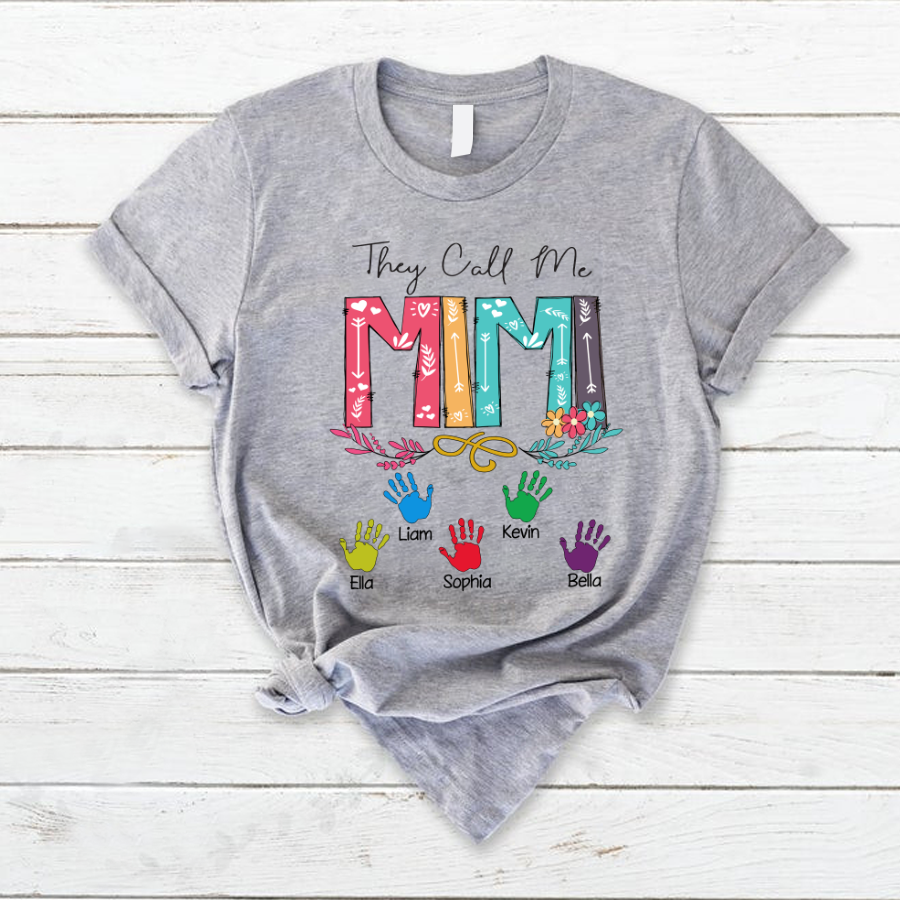 Lofaris They Call Me Mimi Kids Hands Mothers Day T-Shirt