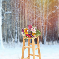 Lofaris Thick Snow And Woods Winter Photography Backdrop