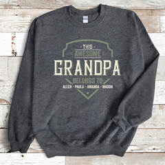 Lofaris This Awesome Grandpa With Names Custom Sweatshirt