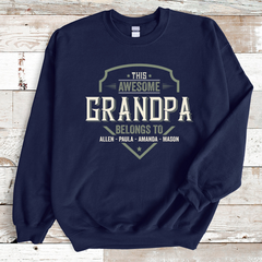 Lofaris This Awesome Grandpa With Names Custom Sweatshirt