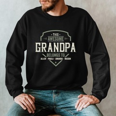 Lofaris This Awesome Grandpa With Names Custom Sweatshirt