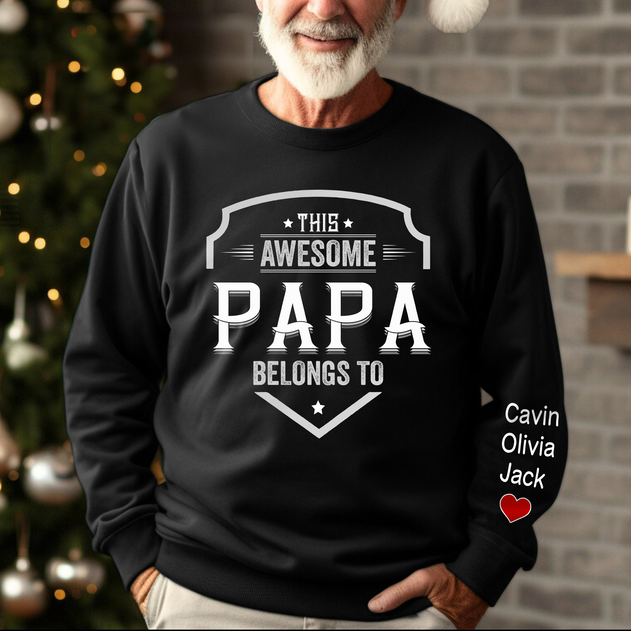 Lofaris This Awesome Papa Belongs To Custom Name Sweatshirt