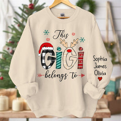 Lofaris This Belongs To Mom Kids Custom Christmas Sweatshirt