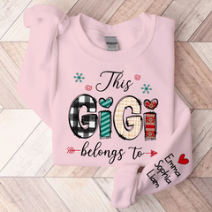 Lofaris This Gigi Belongs To Sweatshirt Custom Grandma & Kids Christmas TH