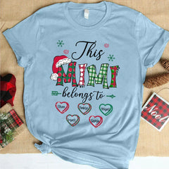 Lofaris This Mimi Belongs to Christmas Hearts Custom T-Shirt