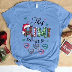 Lofaris This Mimi Belongs to Christmas Hearts Custom T-Shirt