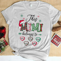 Lofaris This Mimi Belongs to Christmas Hearts Custom T-Shirt