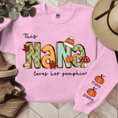 Lofaris Personalized Nana Autumn Sweatshirt This Loves Her Pumpkins Grandma Gift TH