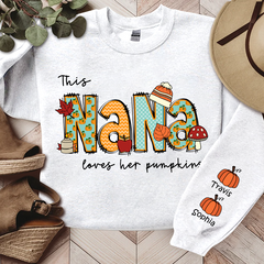 Lofaris Personalized Nana Autumn Sweatshirt This Loves Her Pumpkins Grandma Gift TH