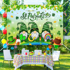 Lofaris Three Gnomes Rainbow Bokeh St Patricks Day Backdrop