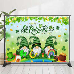 Lofaris Three Gnomes Rainbow Bokeh St Patricks Day Backdrop