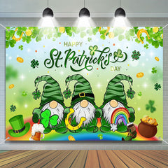 Lofaris Three Gnomes Rainbow Bokeh St Patricks Day Backdrop