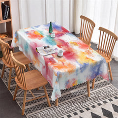 Lofaris Tie Dye Psychedelic Artistic Rectangle Tablecloth