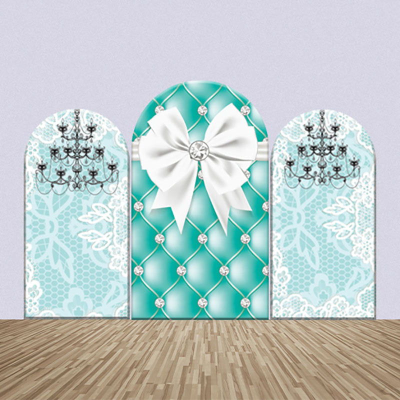 Lofaris Tiffany Blue Lace Chandelier Party Arch Backdrop Kit