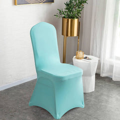 Lofaris Tiffany Blue Stretch Spandex Banquet Chair Slipcovers