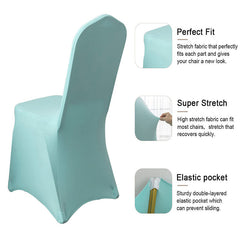 Lofaris Tiffany Blue Stretch Spandex Banquet Chair Slipcovers