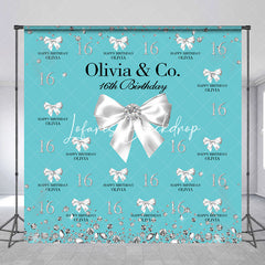 Lofaris Tiffany Green Diamonds Custom Name Birthday Backdrop