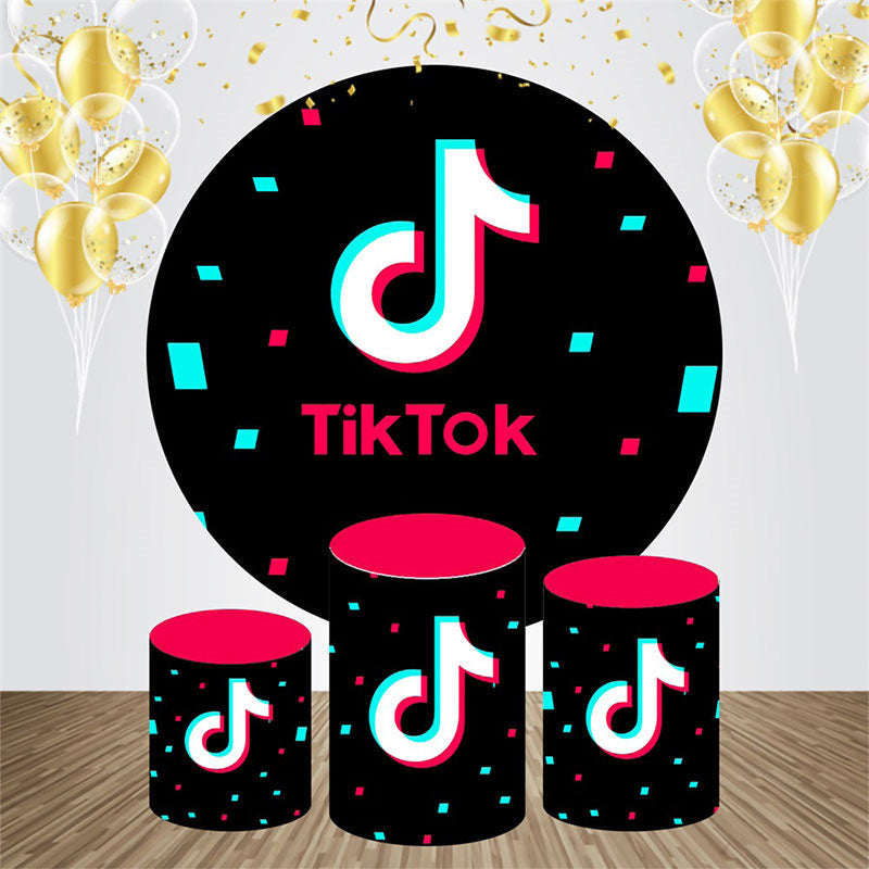 Lofaris Tiktok Music Note Circle Backdrop Kit For Birthday