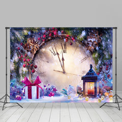 Lofaris Timepiece Snowy Present Plants Christmas Backdrop