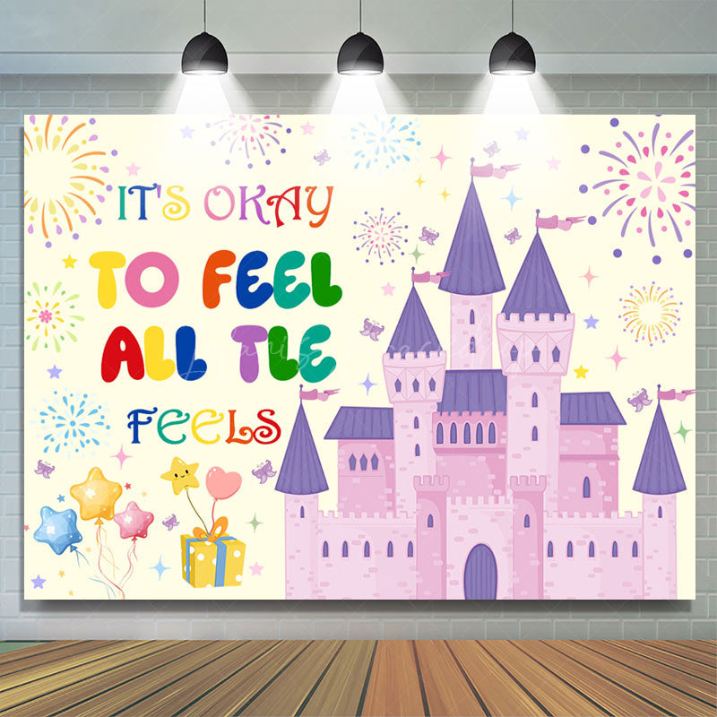 Lofaris To Feel All The Feels Pink Castle Birthday Backdrop