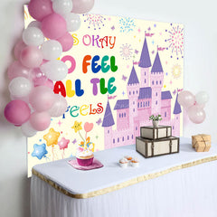 Lofaris To Feel All The Feels Pink Castle Birthday Backdrop