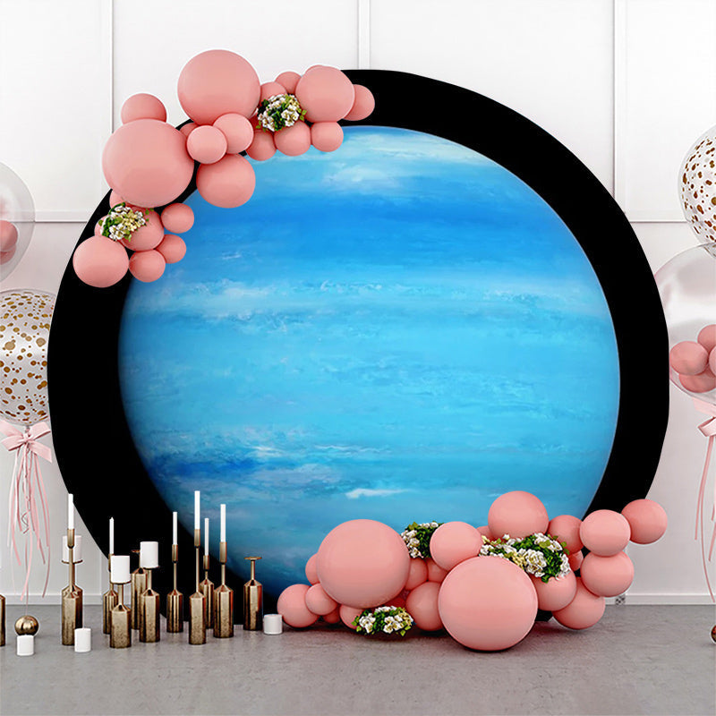 Lofaris Top View Of Uranus Surface Round Birthday Backdrop