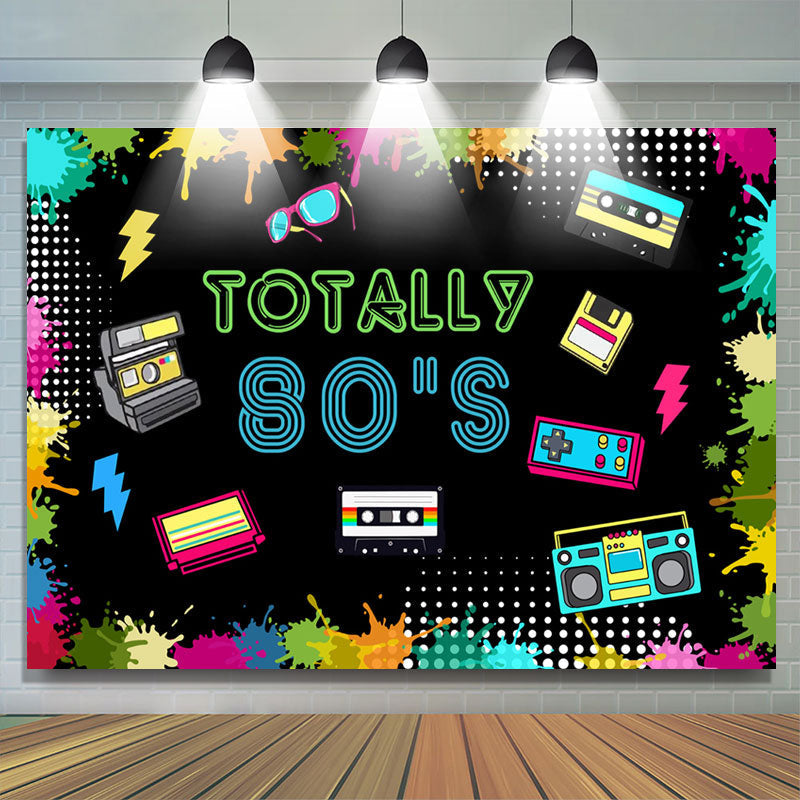 80S Theme Backdrop, 80S And 90S Theme Party Backdrop - 5X3FT(1.5X1M)