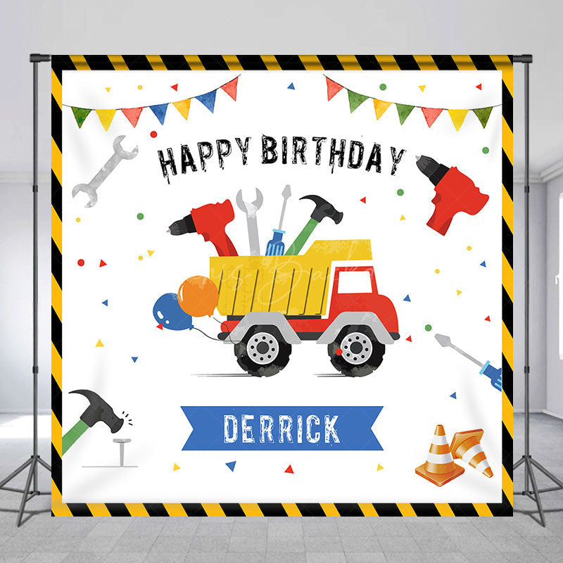 Lofaris Traffic Repair Tools Car Custom Birthday Backdrop