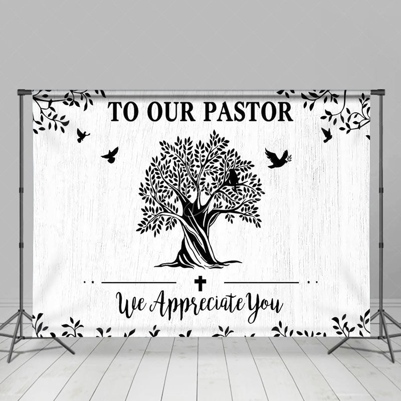 Lofaris Trees Bird To Our Pastor We Appreciate You Backdrop