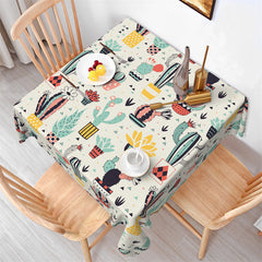 Lofaris Trendy Botanical Cactus Patterns Square Tablecloth