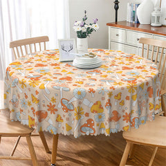 Lofaris Trendy Flowers Agaric Patterns Round Tablecloth