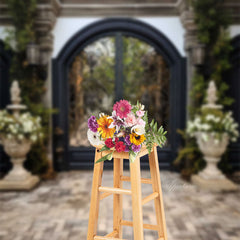 Lofaris Trendy Iron Arch Door Bouquet Photography Backdrop