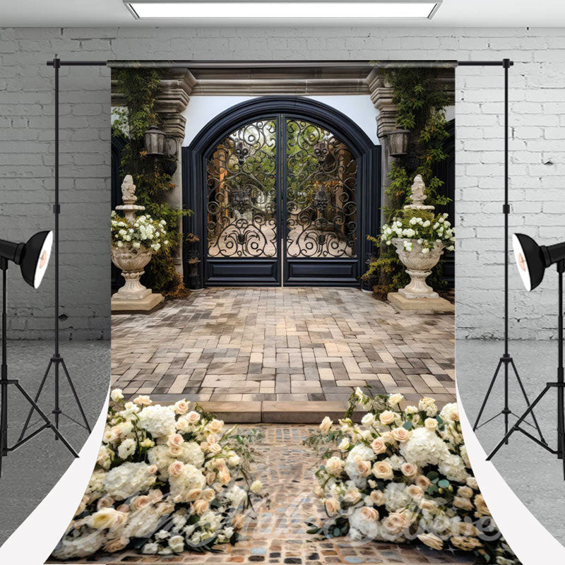 Lofaris Trendy Iron Arch Door Bouquet Photography Backdrop