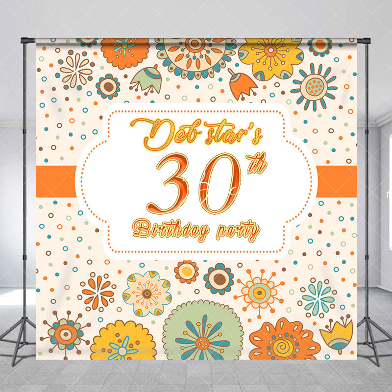 Lofaris Tribal Floral Custom Name 30th Birthday Backdrop