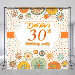 Lofaris Tribal Floral Custom Name 30th Birthday Backdrop