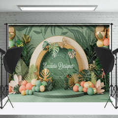 Lofaris Tribal Forest Plants Balloons Cake Smash Backdrop