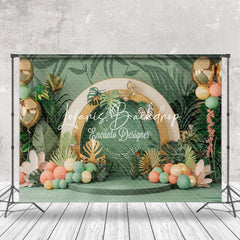 Lofaris Tribal Forest Plants Balloons Cake Smash Backdrop