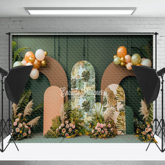 Lofaris Tribal Plants Balloons Floral Cake Smash Backdrop