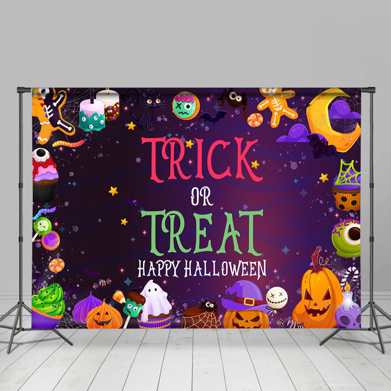 Lofaris Trick Or Treat Pumpkin Happy Halloween Backdrop