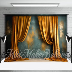 Lofaris Trim Moulding Gold Blue Curtains Fine Art Backdrop