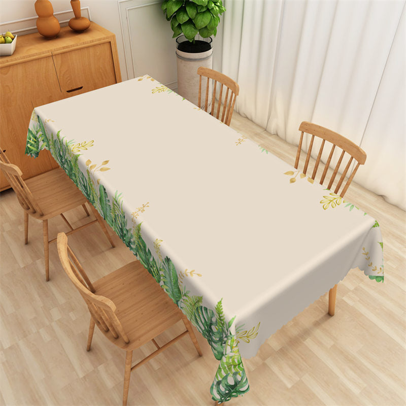 Lofaris Tropical Green Monstera Simple Rectangle Tablecloth