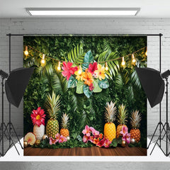 Lofaris Tropical Leaves Flowers Fruits Summer Photo Backdrop