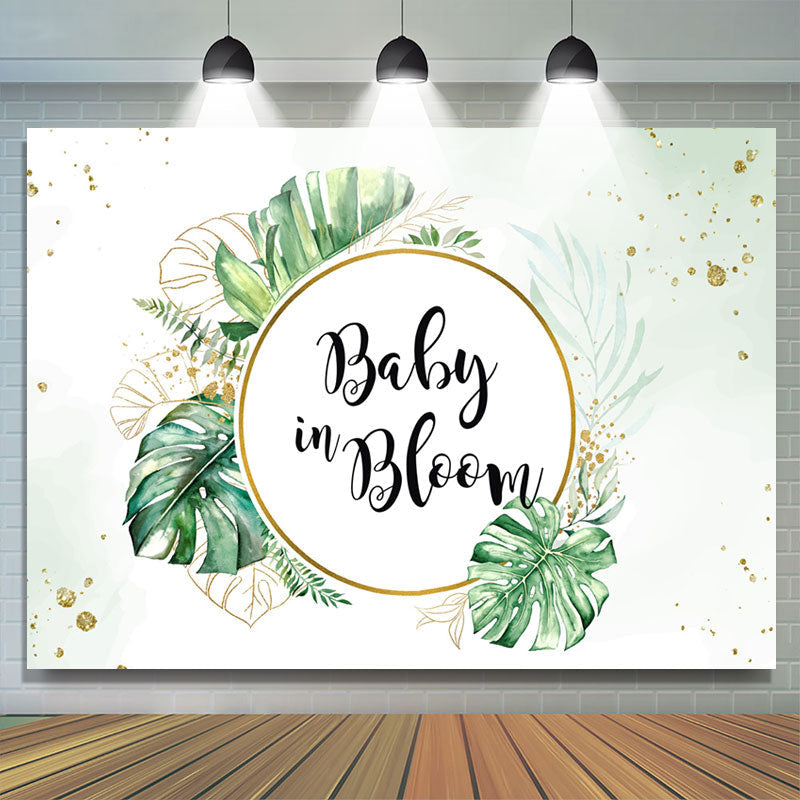 Lofaris Tropical Monstera Greenery Baby Shower Backdrop