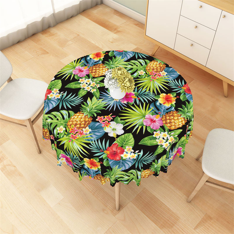 Lofaris Tropical Monstera Greenery Floral Round Tablecloth