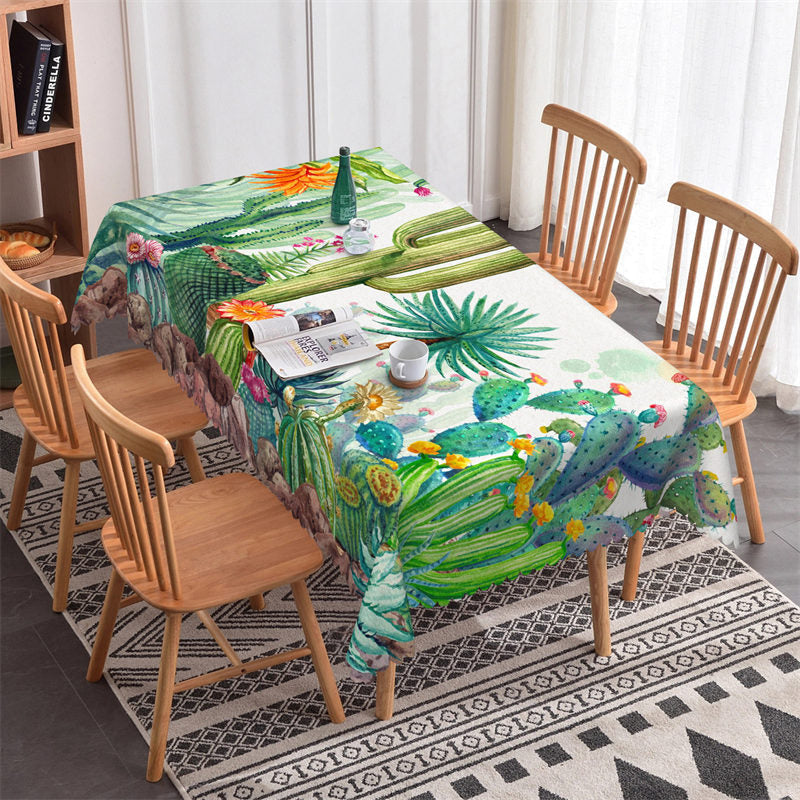 Lofaris Tropical Plant Cactus Decorative Rectangle Tablecloth