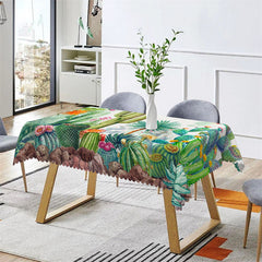 Lofaris Tropical Plant Cactus Decorative Rectangle Tablecloth