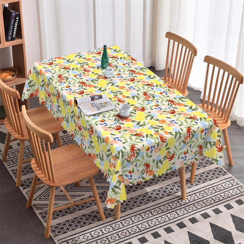 Lofaris Tropical Plant Leaves Floral Multicolor Tablecloth