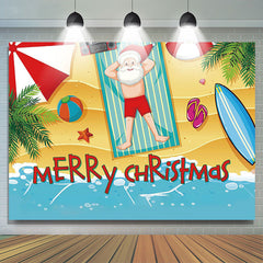 Lofaris Tropical Summer Beach Christmas In July Backdrop